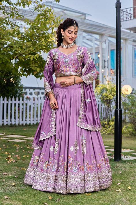 New Launching Wedding Ram 162 Vichitra Purple Lehenga choli manufacturers in Pune